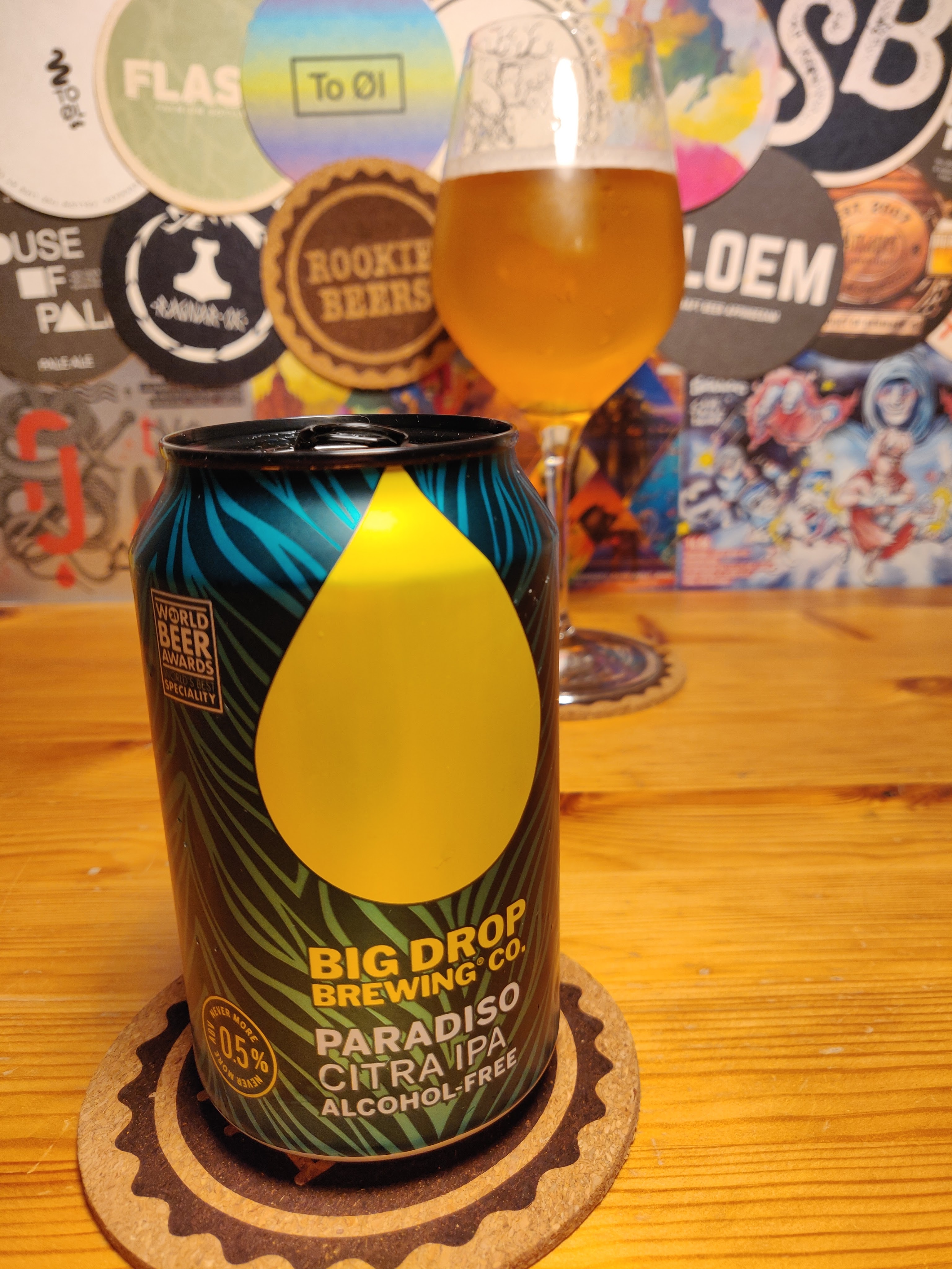 Ølanmeldelse af alkoholfri specialøl Paradiso Citra IPA fra Big Drop Brewing Co. 