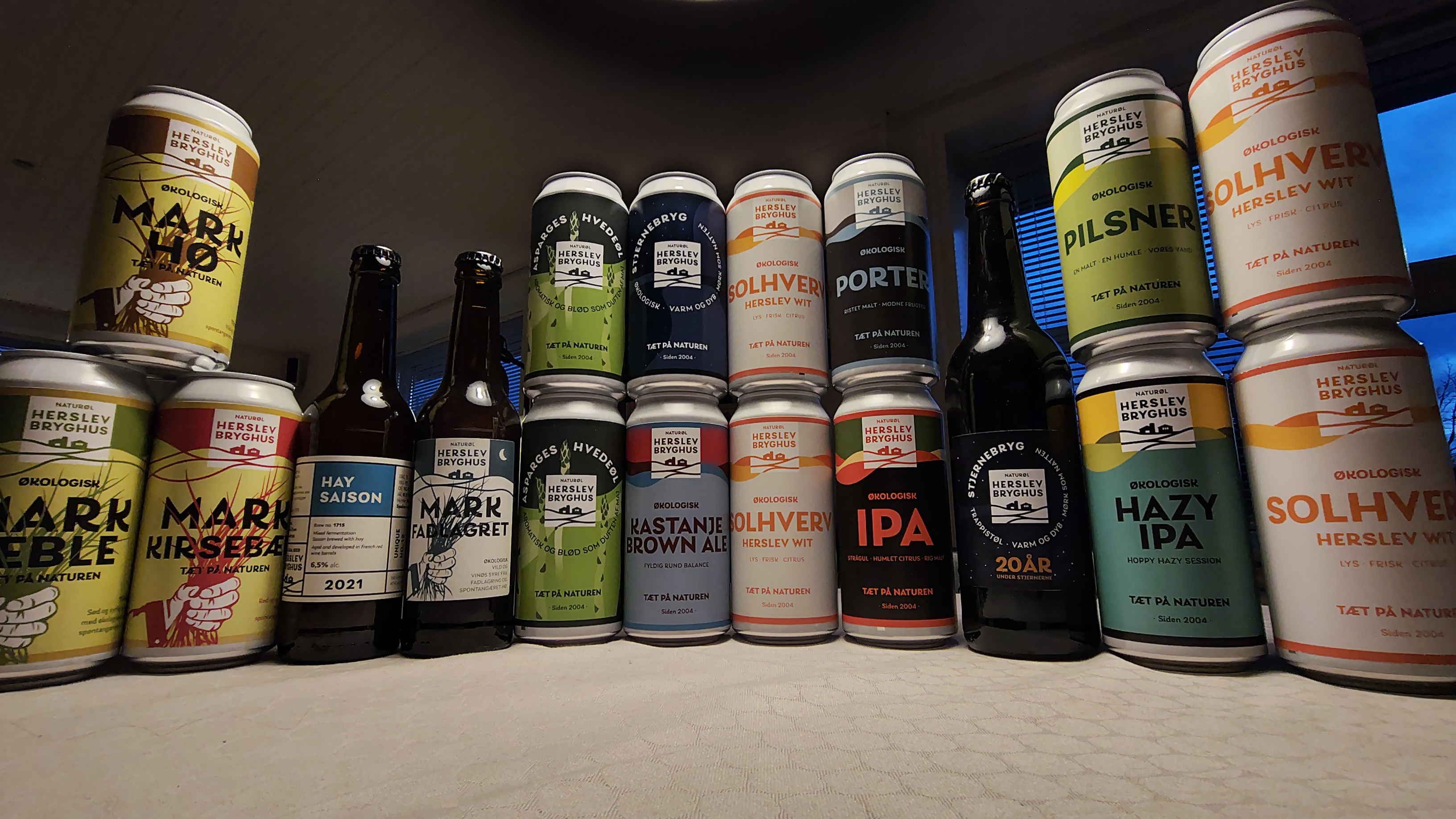 Et flot udvalg af øl fra Herslev Bryghus